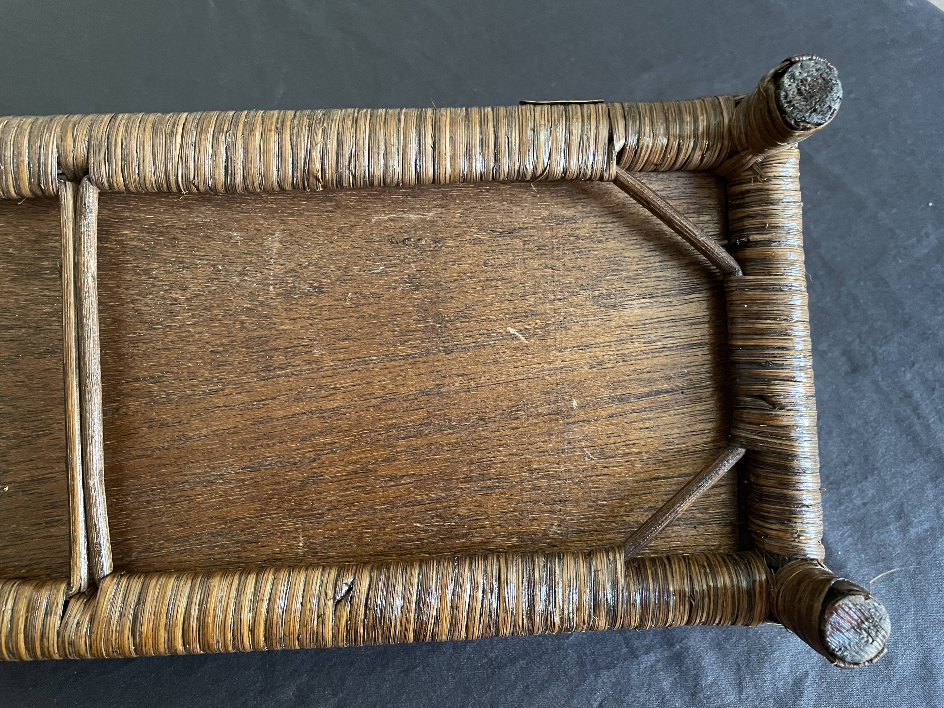 Brown rattan wall shelf