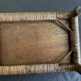 Brown rattan wall shelf