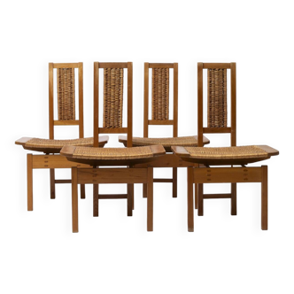 Ensemble de 4 chaises à repas uniques produites par uluv, tchécoslovaquie, années 1960