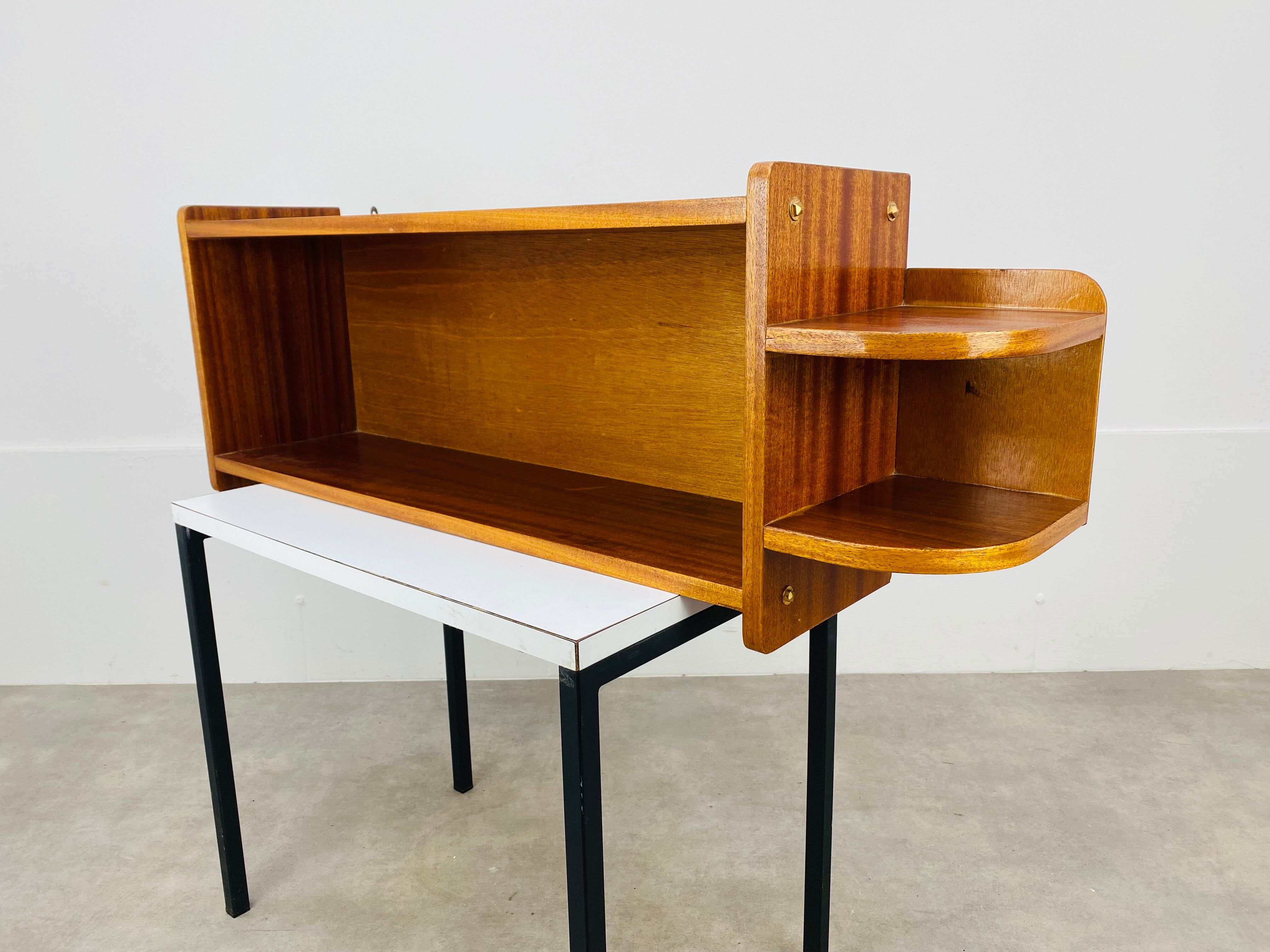 Asymmetrical vintage 50s wall shelf