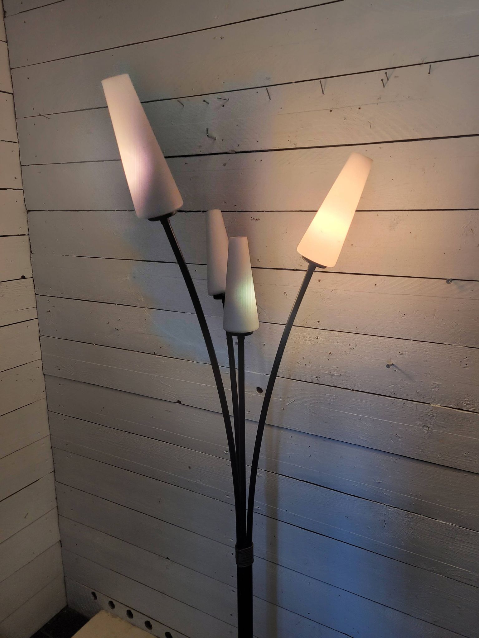 Lampadaire vintage 4 lumières des années 60