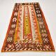 Tapis Kilim géométrique multicolore 4x8, décor antique 129x255