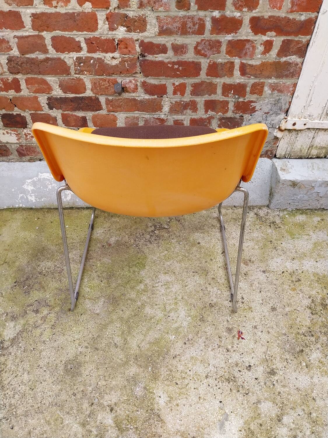 Paire de chaises traineaux Orange