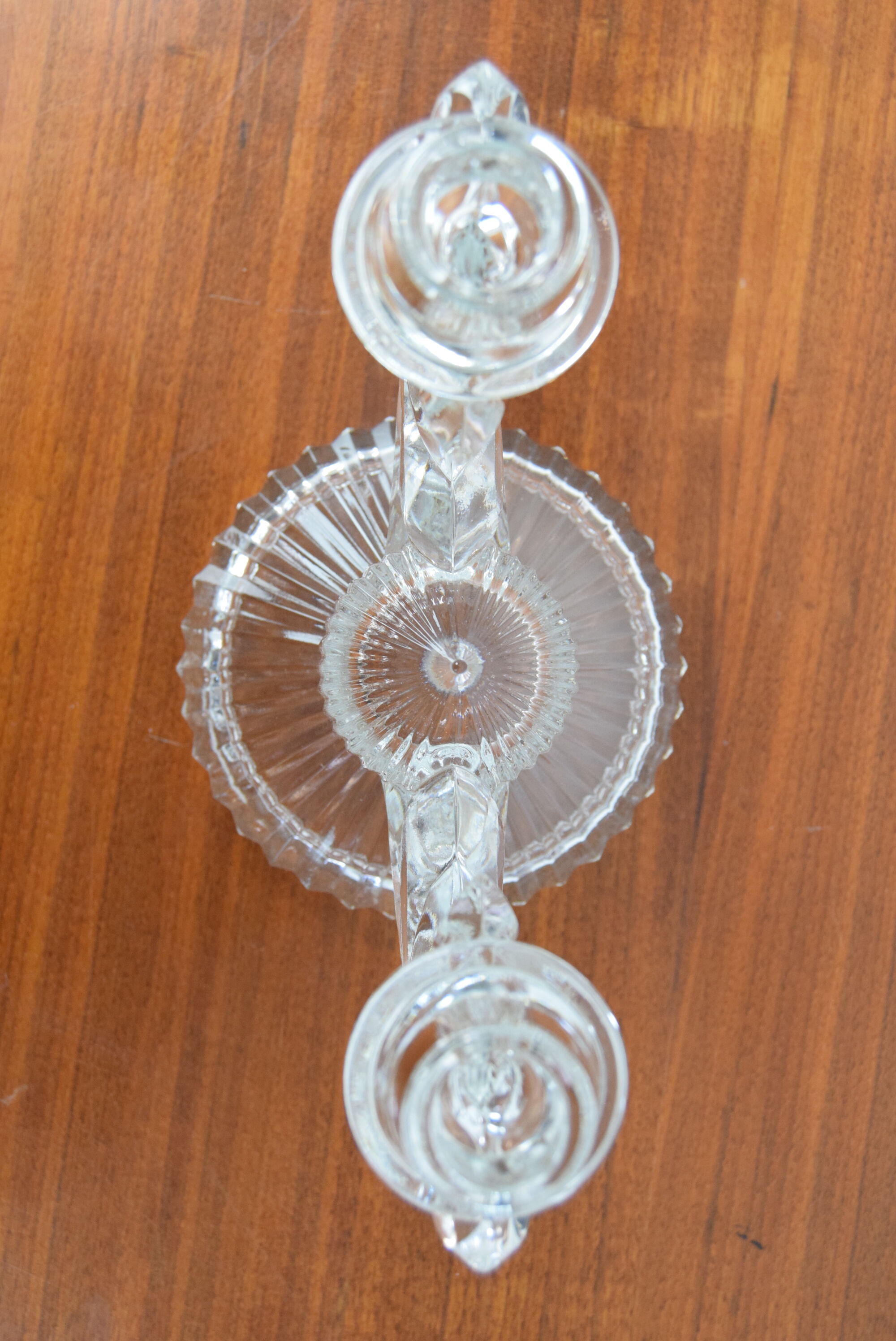 Mid-century glass candlestick/bohemia,1960's