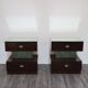 Macassar ebony bedside tables, cubic design, 1980s, set of 2.