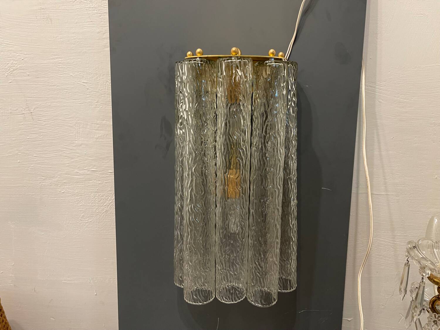 Murano Glass Tube Wall Sconces – Set of 2, Italy, 1980s