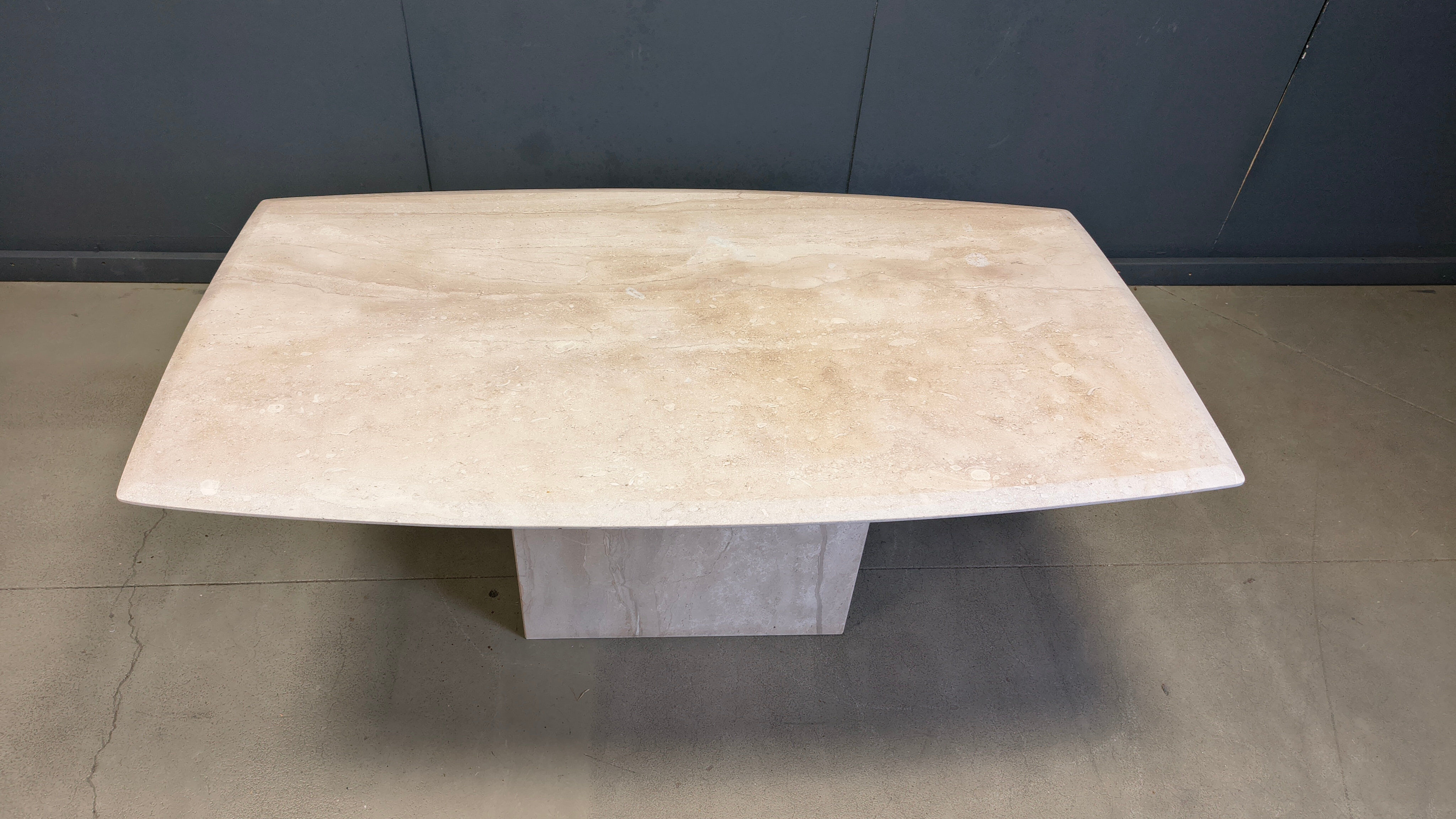 Vintage travertine dining table, 1970s