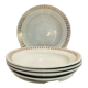 X5 assiettes à soupe en faïence Luneville à décor doré