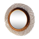 Large vintage 1960 rattan mirror 50cm