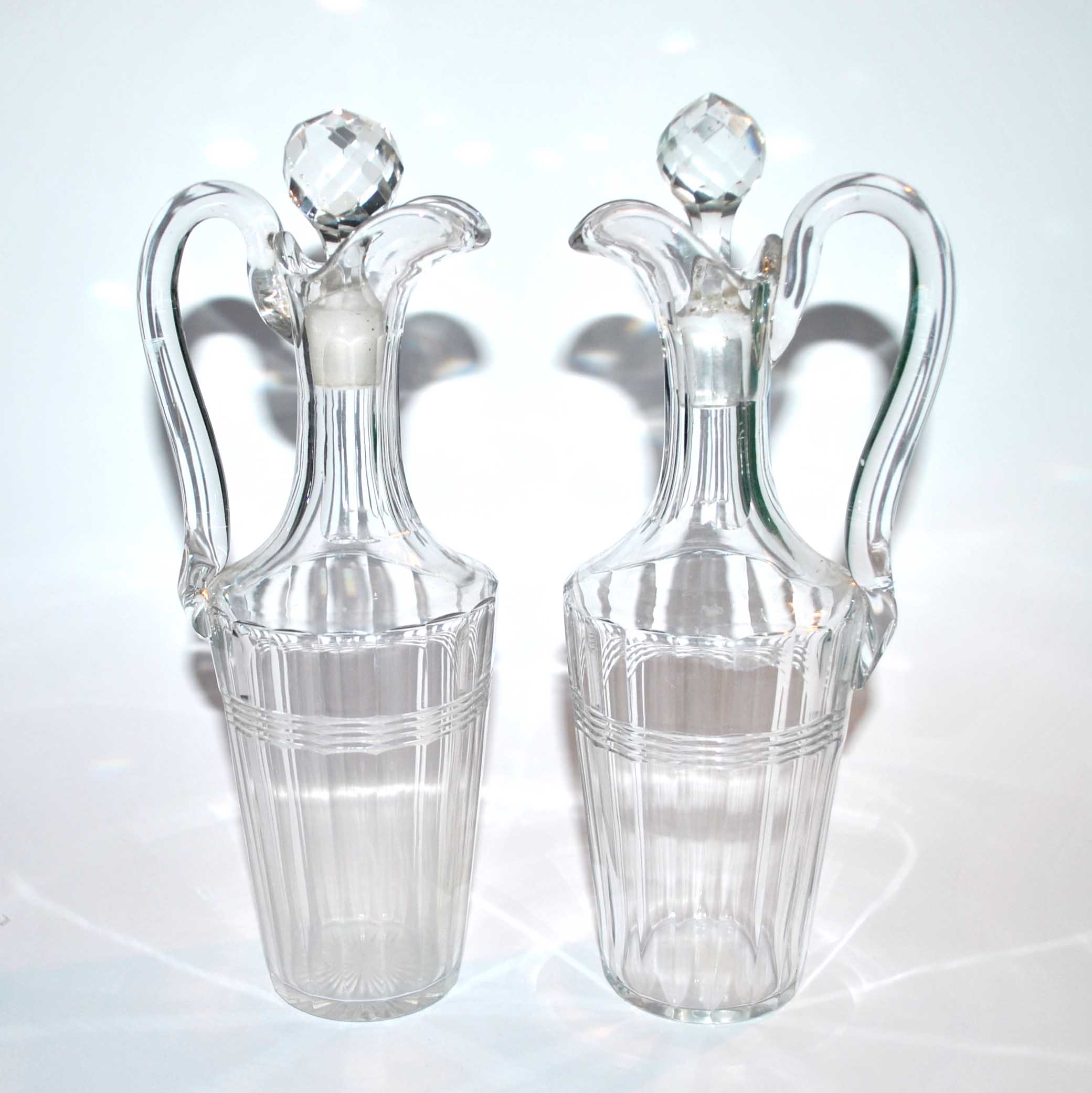 Bottles vinegar in cut crystal baccarat oil and vinegar - near model chicago 1916?