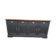 Industrial buffet four doors and four drawers black handles brushed brass patina