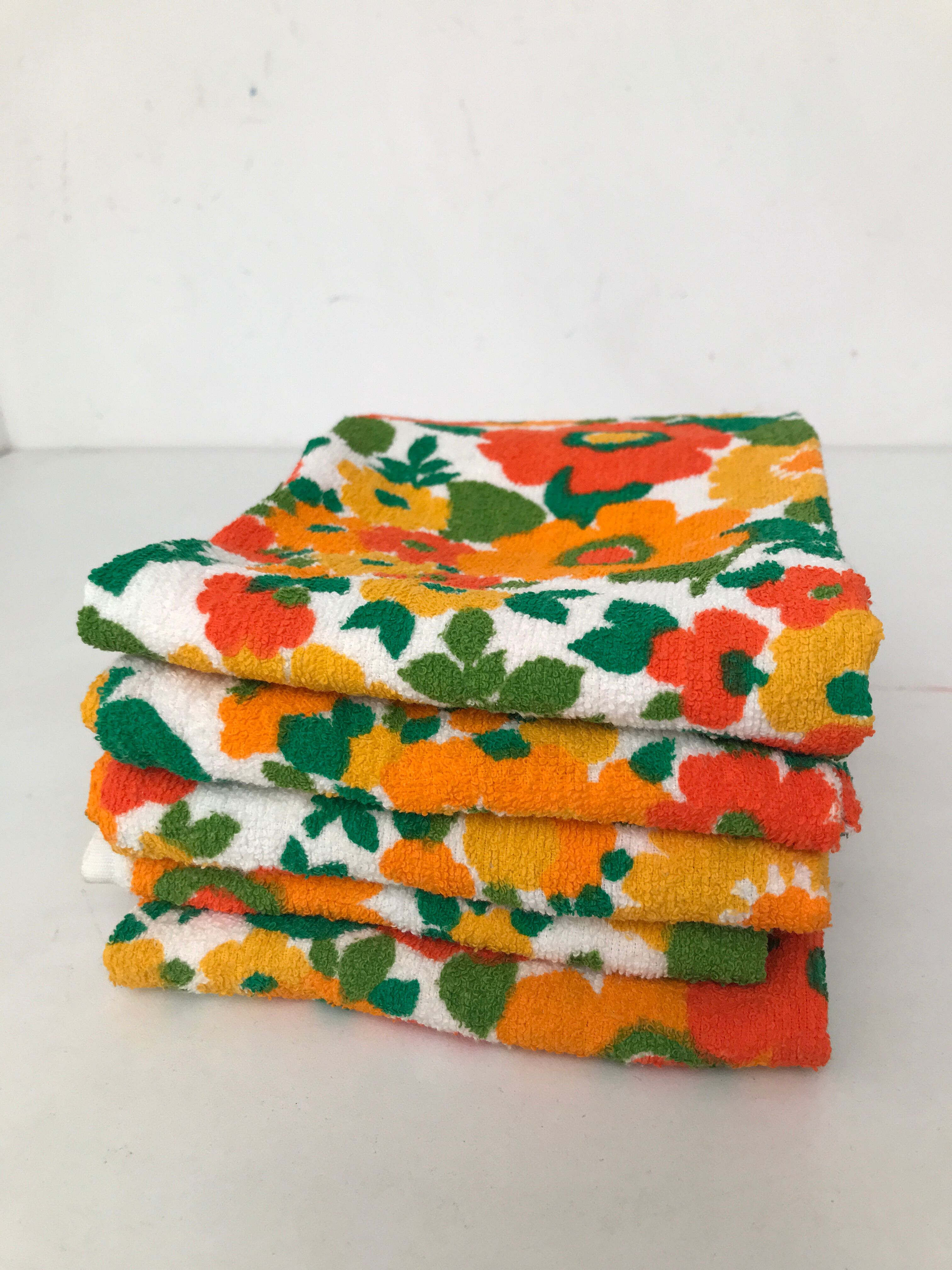 Set of 5 hand towel towels 70s