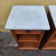 Set of 2 marble wood bedside tables