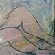 Mixed media painting on bare cardboard by Bruno Saetti