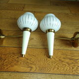 Pair of modernist torch wall light