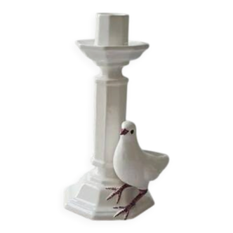 Vintage Costa Italy white ceramic candle holder - 1950s