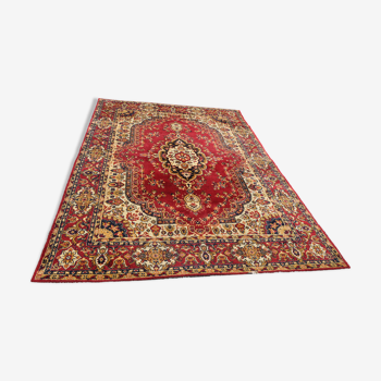 Tapis pure laine peignée ancien