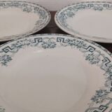 Set of 3 flat plates terre de fer St-Amand
