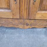 Low Norman sideboard carved in 19th century oak
