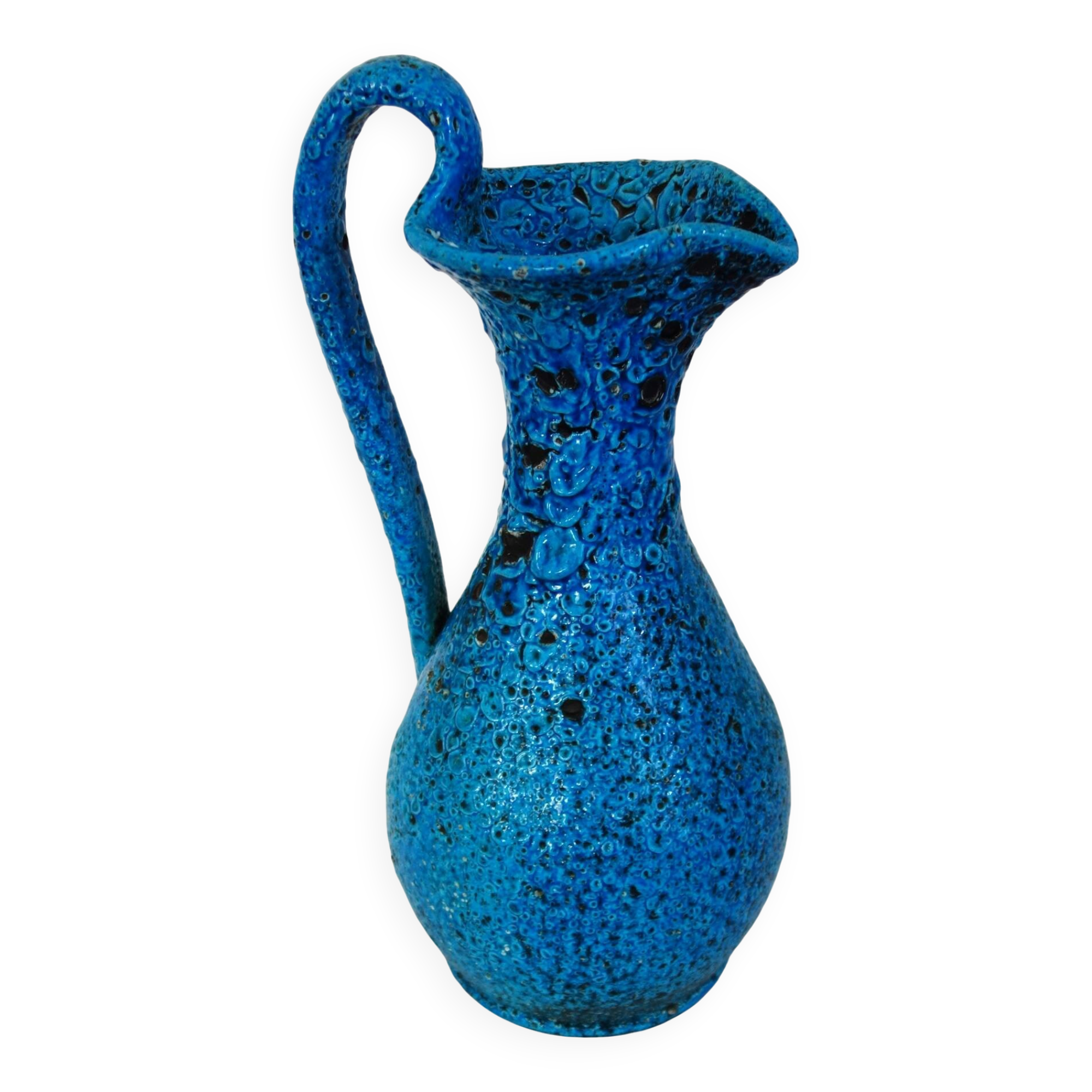 Large vintage fat lava ceramic vase H41cm