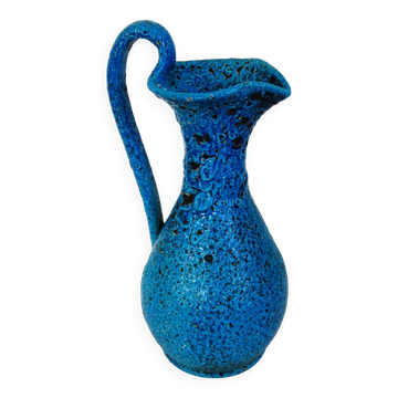 Large vintage fat lava ceramic vase H41cm