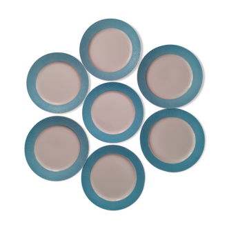 Digoun Azure Blue Dessert Plate Suite