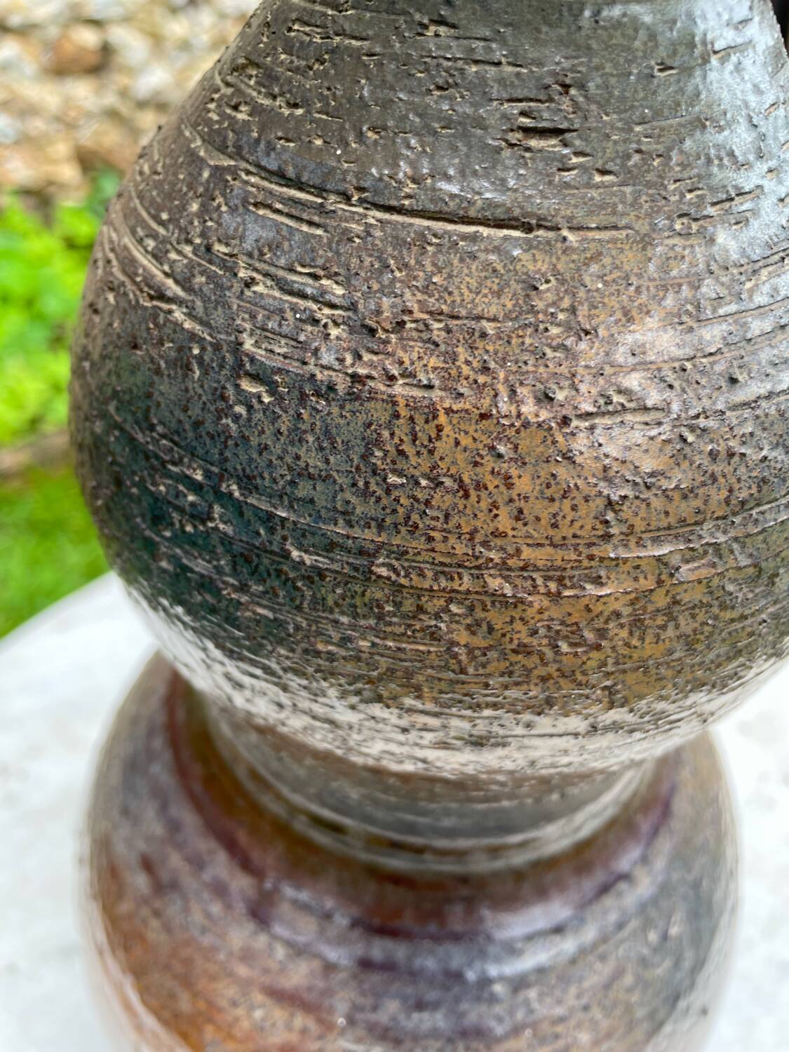 Large vintage ceramic lamp base from Vallauris