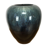Vase 31 cm en céramique bleue vernissée