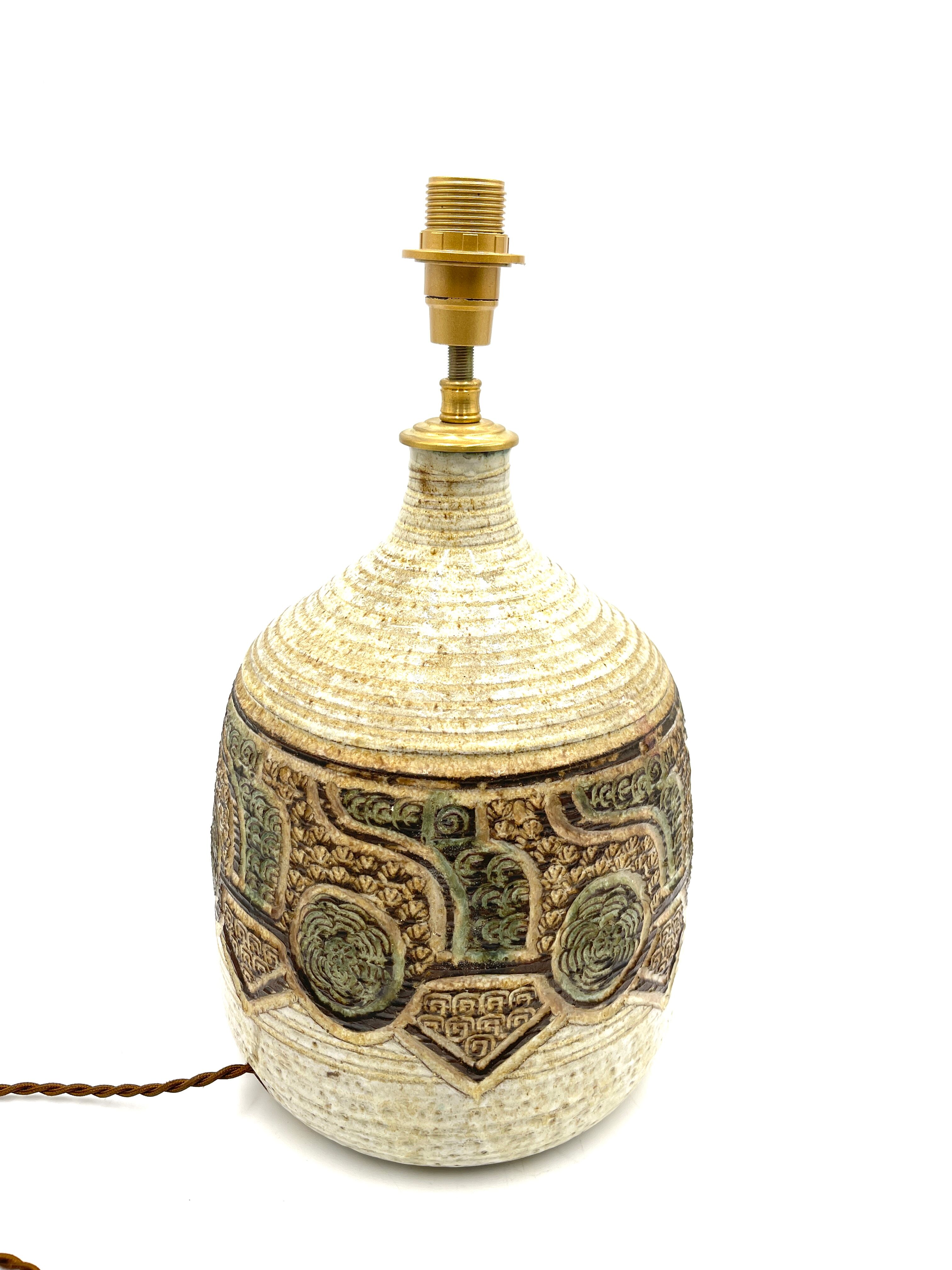 Marcel Giraud lamp foot in Vallauris vintage ceramic