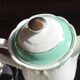 Service à café Digoin Sarreguemines vert menthe et dorure