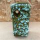 Ancien vase marei forme rectangle fat lava vert & blanc vintage