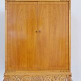 Mid-century modern artisan wardrobe in elm, Sweden, 1940s.