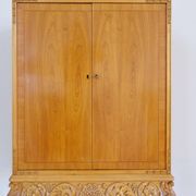 Mid-century modern artisan wardrobe in elm, Sweden, 1940s.