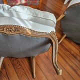 Paire de fauteuils type bergère blancs