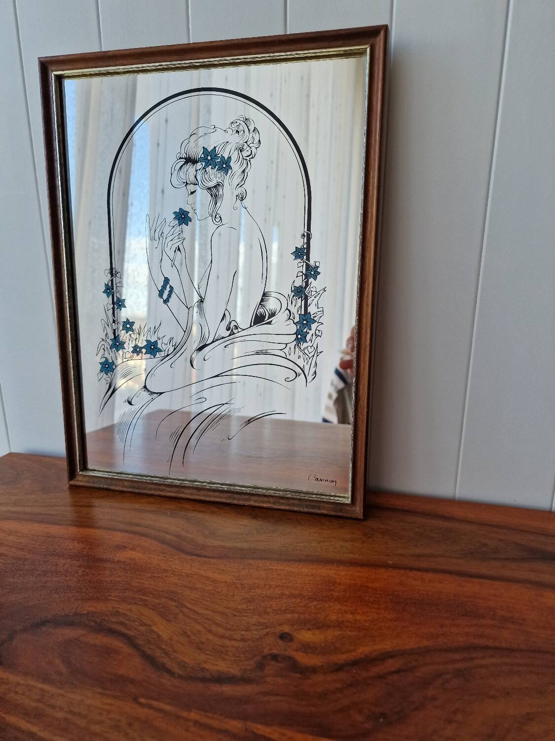 Vintage silkscreen mirror