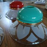 4 Art Deco glass pendant lights