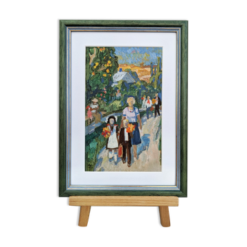 Tableau vintage  'Off to School'