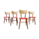 Set of 4 red wooden chairs published by Ton, 60s