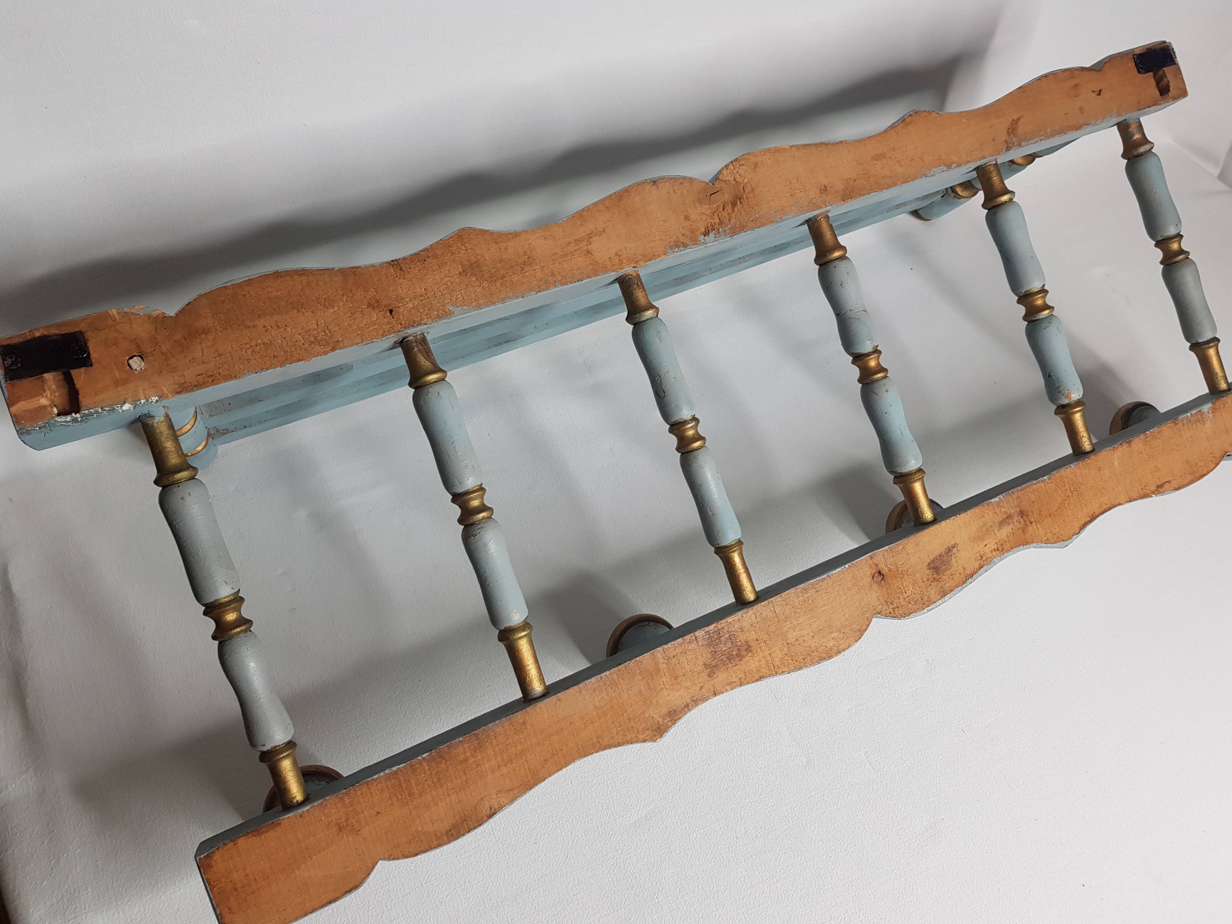 Coat holder, empire-style wall hat holder, 4 patères