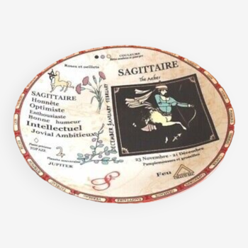 Polychrome porcelain plate Astrological sign Sagittarius