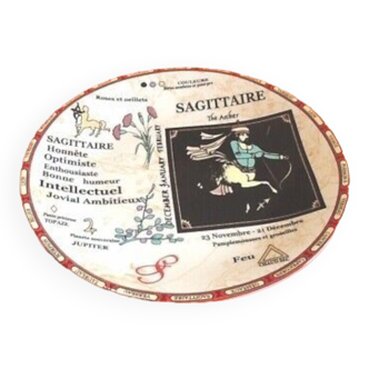 Assiette porcelaine polychrome Signe Astrologique  Sagittaire