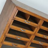 Large vintage German oak haberdashery shop cabinet, 1940s