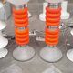 Paire de lampadaires vintage en verre de Murano orange italien de style Space-Age