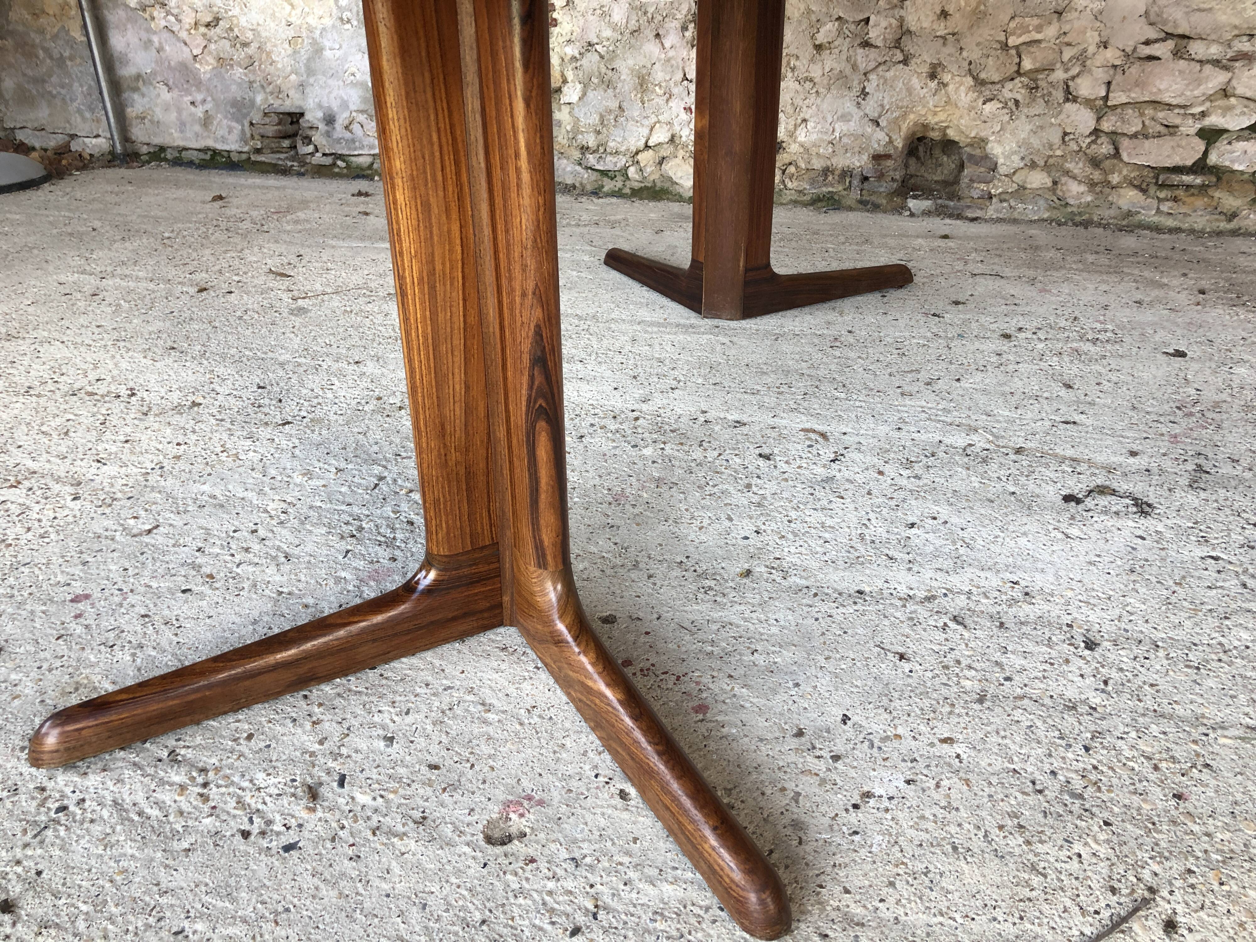 Expandable Scandinavian rosewood dining table by CJ Rosengaarden, circa 60's
