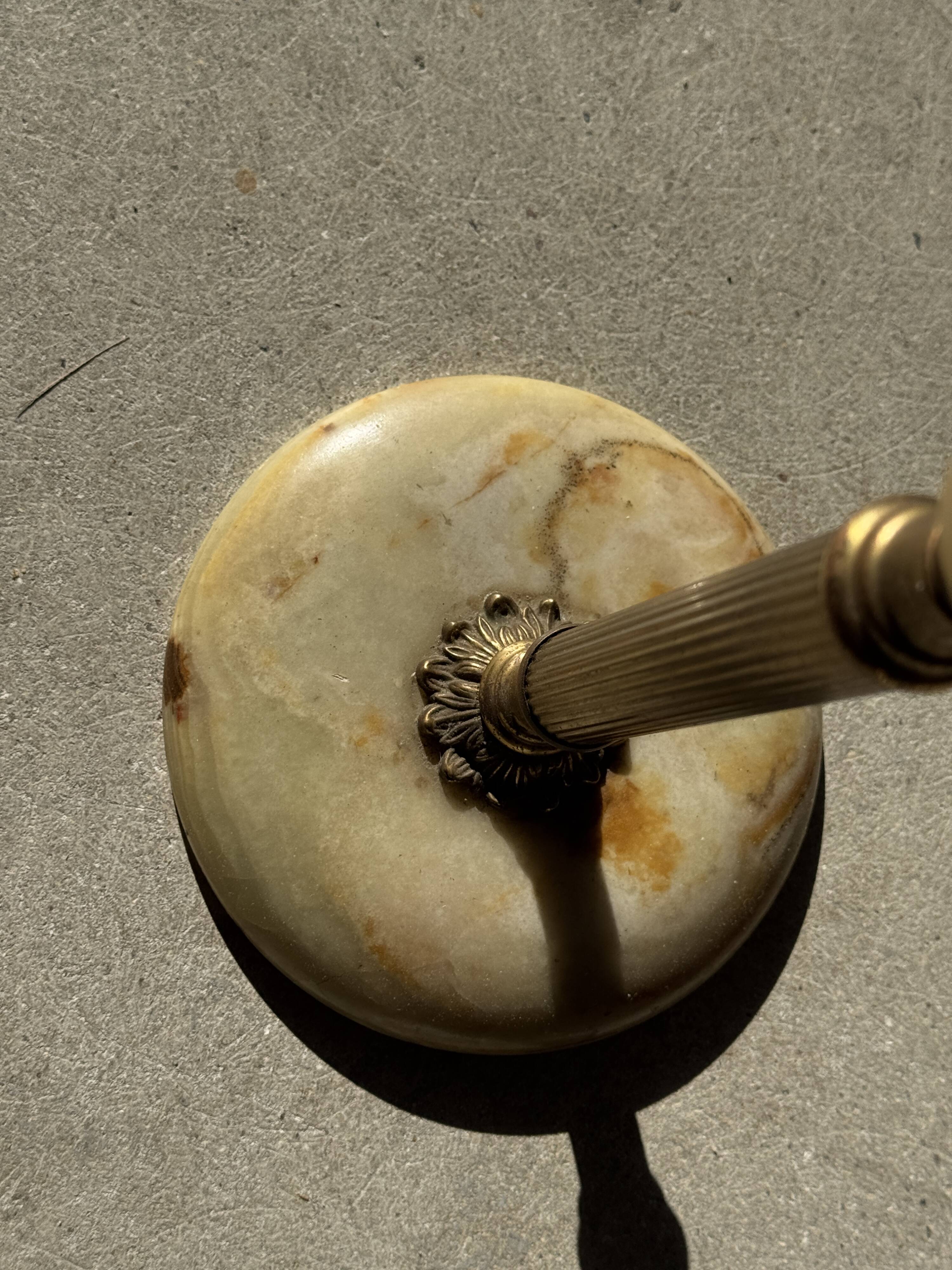 Marble and brass standing ashtray H74 D17