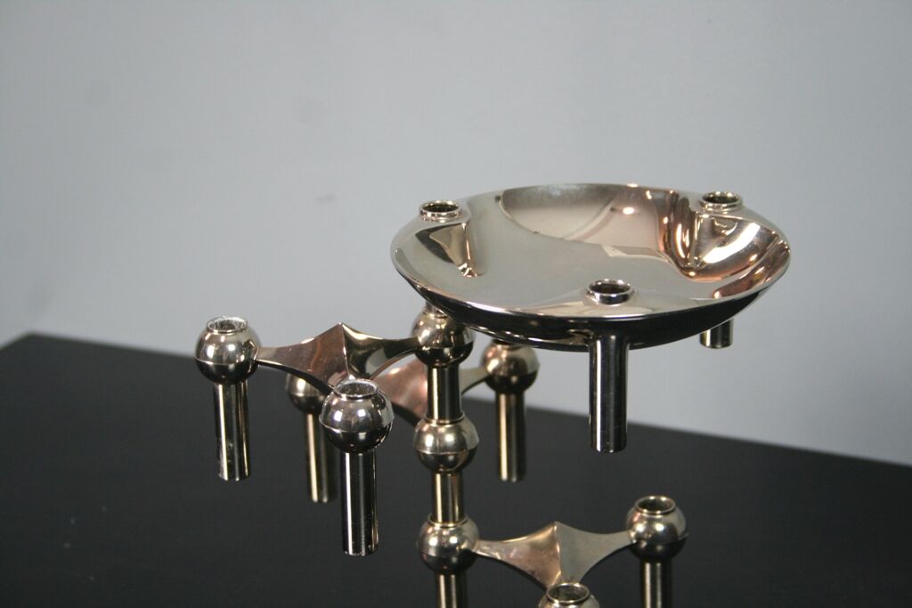 3 candle holders and 1 modular cup NAGEL 1970