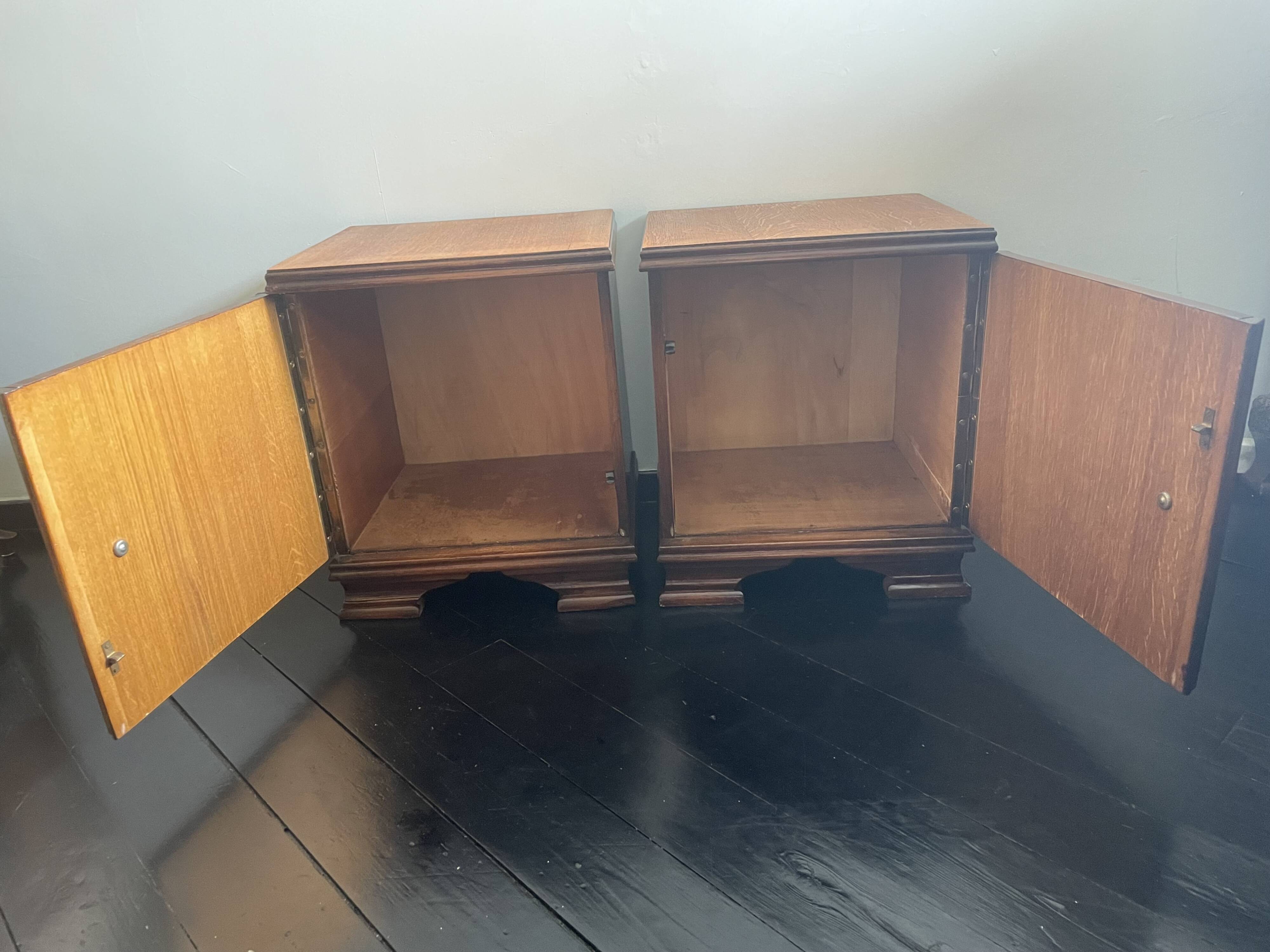 A pair of Art Deco bedside tables