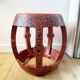 Tabouret, table d'appoint en bois laqué rouge, Chine