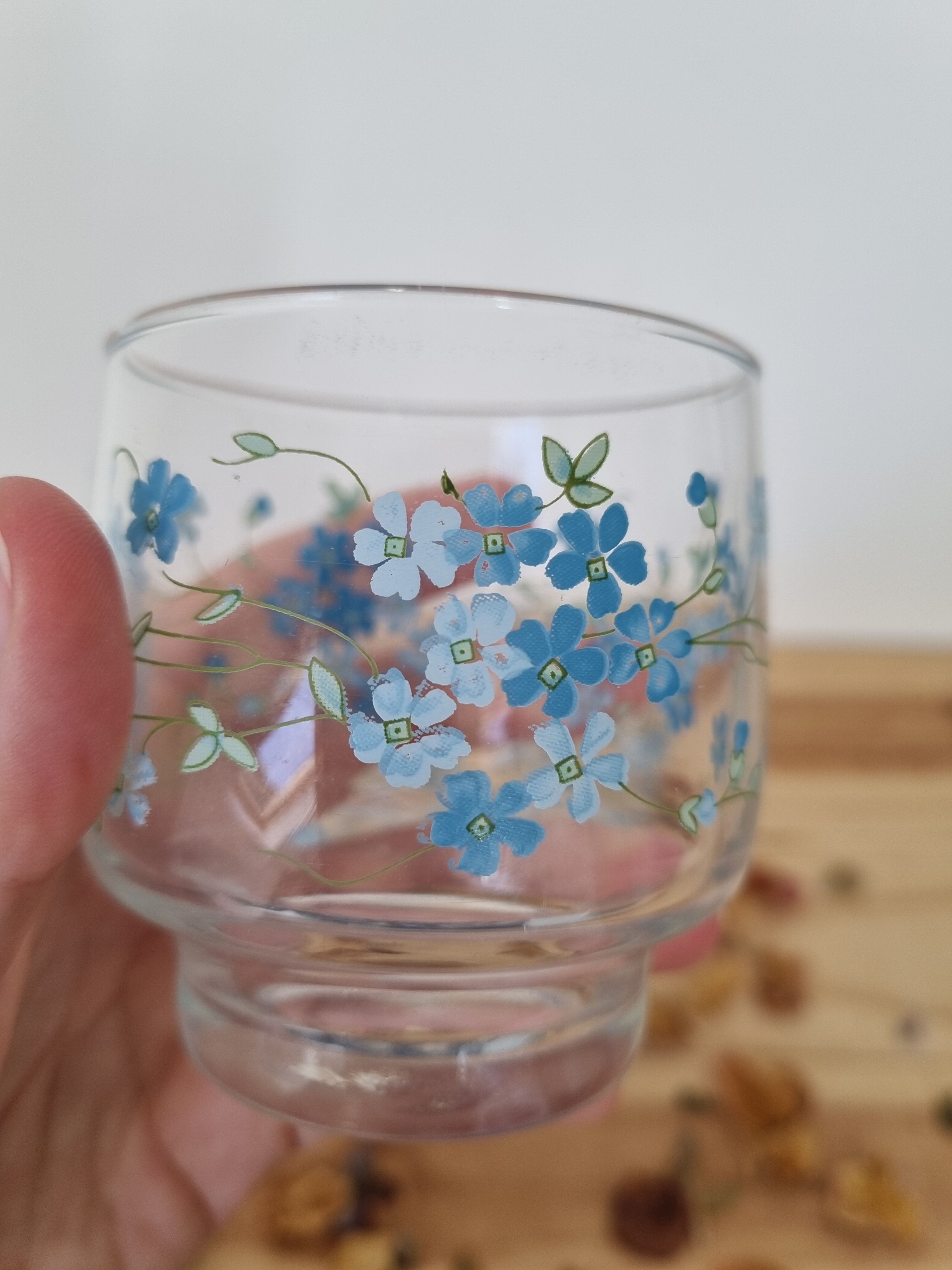 Vintage veronica arcopal myosotis glasses