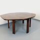 Vintage brutalist hexagonal dining table made of oak from the 1950s.